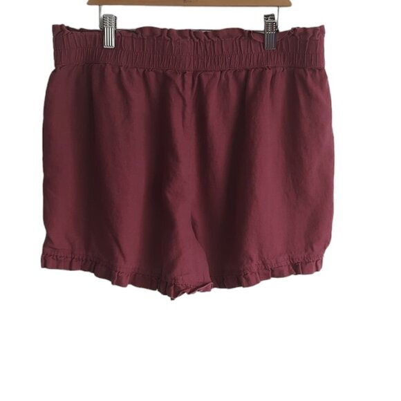 Loft High Rise Linen Ruffle Short - Picture 2 of 3